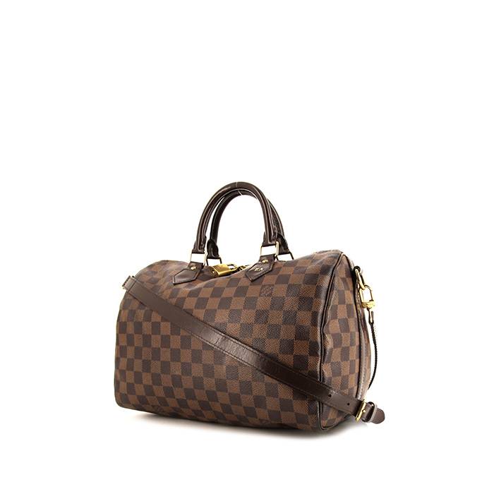 Louis Vuitton Speedy 30 Damier Ebene Satchel Bag Brown