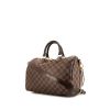 Louis Vuitton Speedy 30 shoulder bag in ebene damier canvas and brown leather - 00pp thumbnail