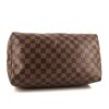 Louis Vuitton Speedy 30 shoulder bag in ebene damier canvas and brown leather - Detail D5 thumbnail