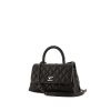 Chanel Coco Handle handbag in black quilted leather - 00pp thumbnail