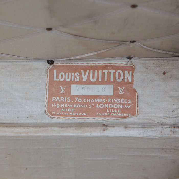 Baule per la posta Louis Vuitton Champs Elysées in pelle marrone e tela marrone - Detail D4