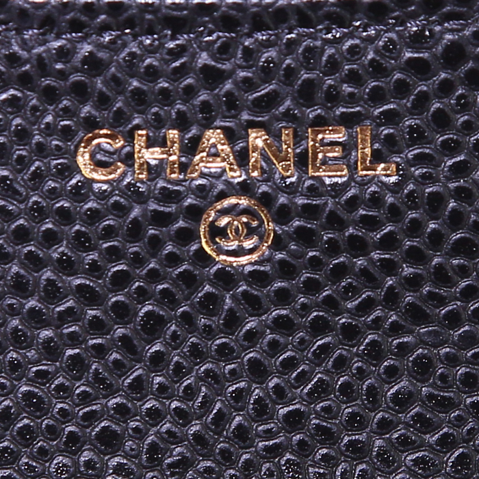 Billetera Chanel Classic Wallet en cuero granulado acolchado negro - Detail D3