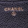 Portafogli Chanel Classic Wallet in pelle martellata e trapuntata nera - Detail D3 thumbnail