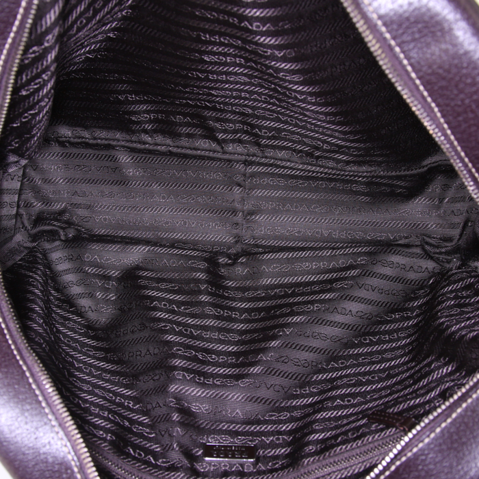 Prada Bauletto handbag in brown leather - Detail D2