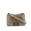 Chanel  Mini Boy handbag  in grey lizzard  and grey leather - 360 thumbnail