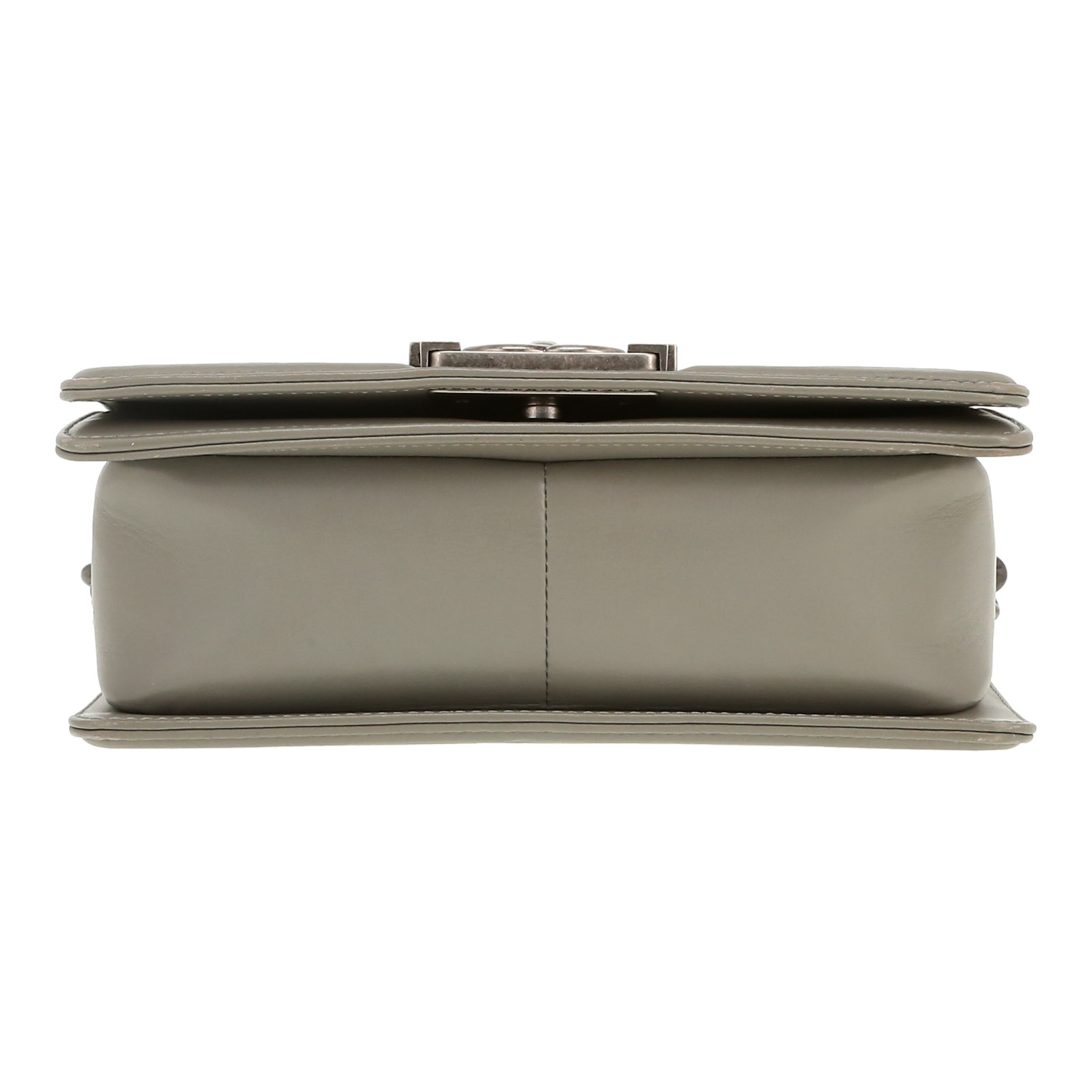 Chanel  Mini Boy handbag  in grey lizzard  and grey leather - Detail D1