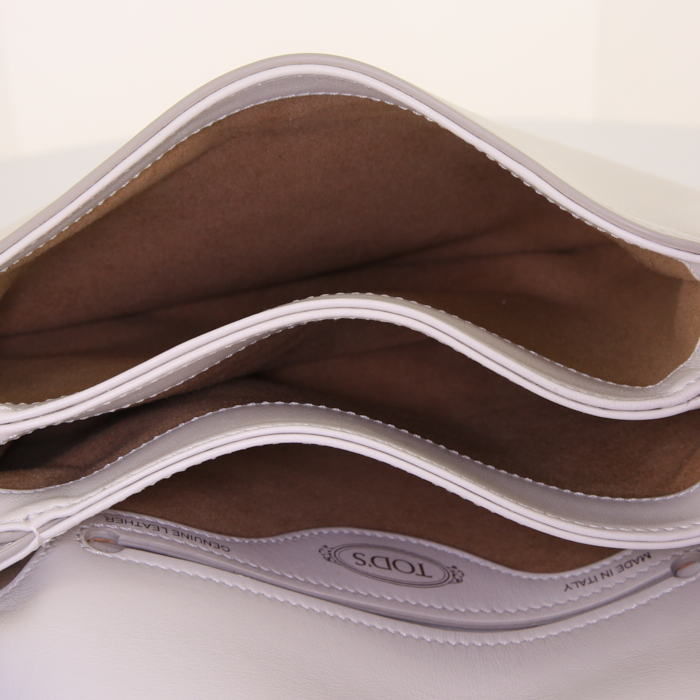 Bolso bandolera Tod's T-Ring en cuero blanco - Detail D2