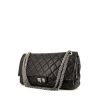 Chanel 2.55 shoulder bag in metallic grey quilted leather - 00pp thumbnail