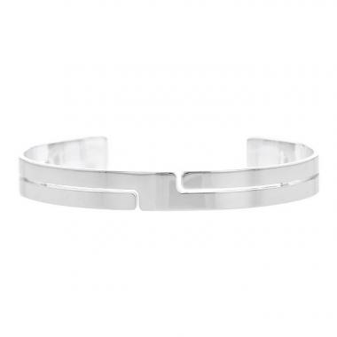 Brazalete abierto Dinh Van Seventies en oro blanco