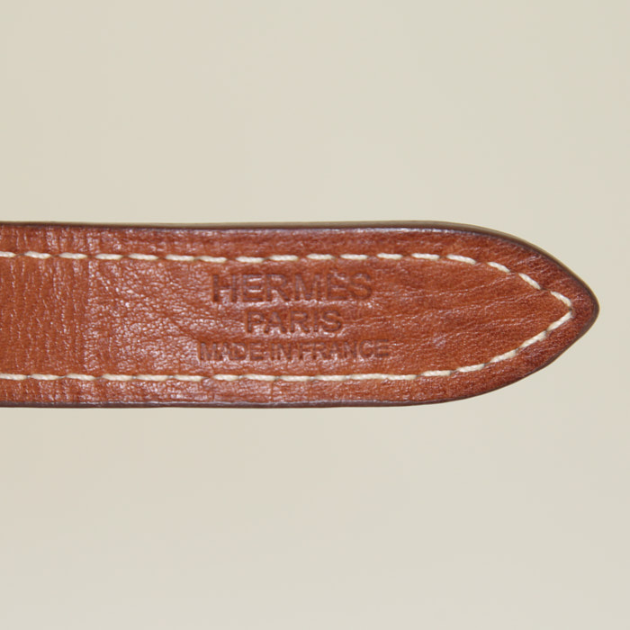 Borsa Hermès Silk City in seta verde kaki con motivo e pelle Barenia marrone - Detail D3