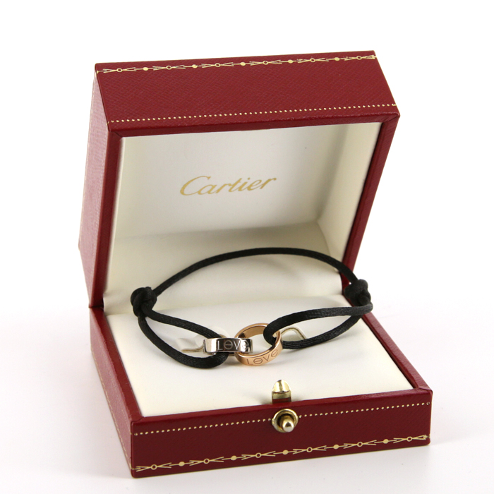 Brazalete Cartier Love Charity en oro blanco y oro rosa - Detail D2