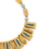 Mithé Espelt, Necklace, jewellery in embossed and glazed earthenware, crackled gold, from the 1950's - Detail D1 thumbnail