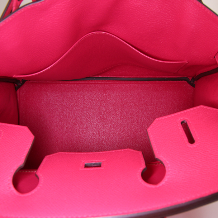Sac à main Hermes Birkin 30 cm en cuir epsom Rose Extrême - Detail D2