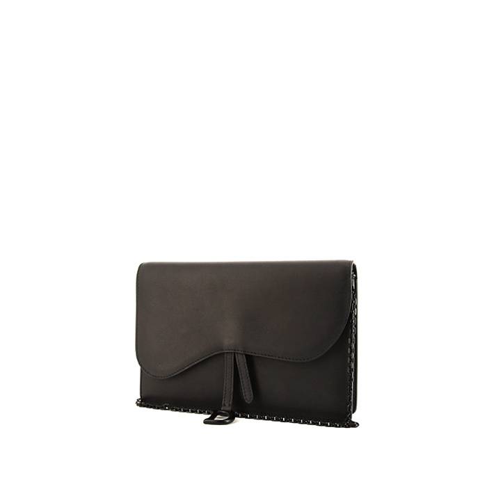 Dior Slim Saddle handbag/clutch in black leather - 00pp
