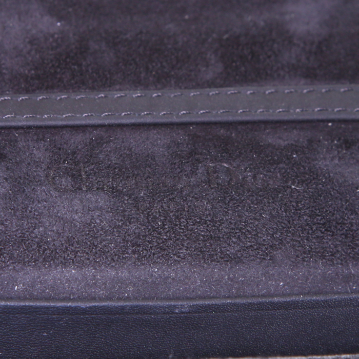 Dior Slim Saddle handbag/clutch in black leather - Detail D4