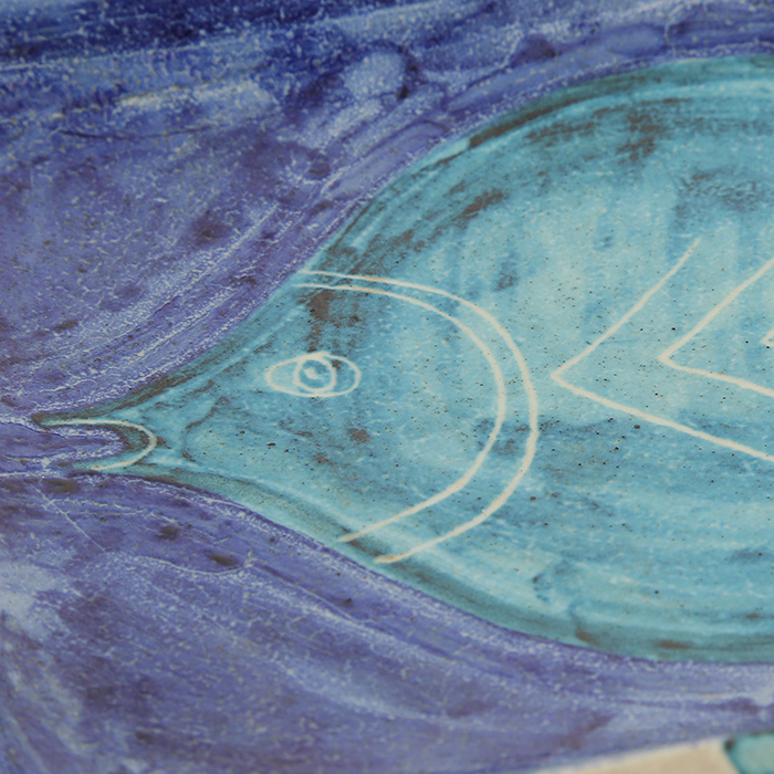 Guido Gambone, rectangular “Fish” plate, majolica, signed, probably circa 1950 - Detail D1