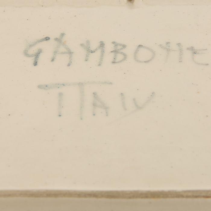 Guido Gambone, rectangular “Fish” plate, majolica, signed, probably circa 1950 - Detail D4