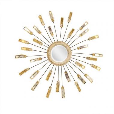 Line Vautrin, "Etincelle" convex mirror, in talosel and mirrors, with its certificate of authenticity, from the end of 1960’s