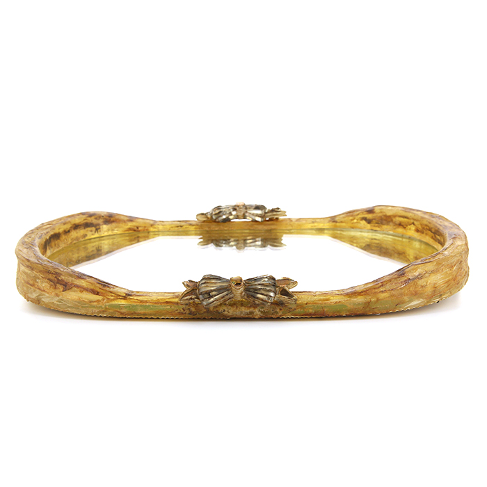 Line Vautrin, miroir ovale "Pompadour", en talosel et miroirs, signé, avec son certificat d'authenticité, vers 1965