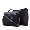Hermes Herbag shoulder bag in navy blue canvas and navy blue leather - 00pp thumbnail