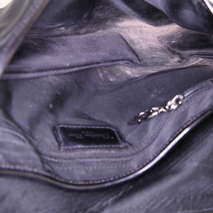 Dior Saddle handbag in canvas and black leather - Detail D2