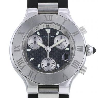 Cartier Autoscaph 21 watch in stainless steel Ref:  2424 Circa  1990