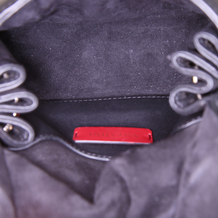 Borsa a tracolla Valentino Garavani Mini Bloomy in pelle nera - Detail D2