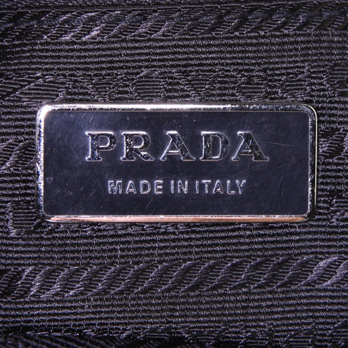 Borsa Prada Vintage in tela e pelle nera con decoro di borchie - Detail D3