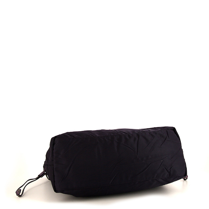 Prada Shopping shopping bag in purple canvas and leather - Detail D4