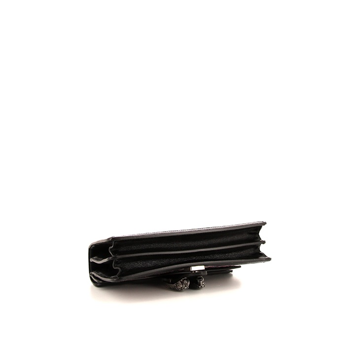 Sac à main Gucci Dionysus en tweed blanc , bleu noir et rouge et cuir noir - Detail D5