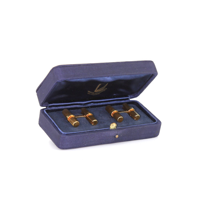 Van Cleef & Arpels 1980's pair of cufflinks in yellow gold - Detail D2