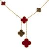 Van Cleef & Arpels Magic Alhambra necklace in yellow gold,  cornelian and tiger eye stone - 00pp thumbnail