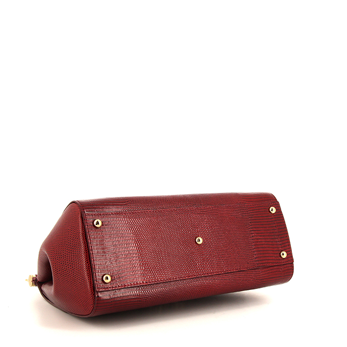 Dolce & Gabbana Sicily handbag in red lizzard - Detail D5