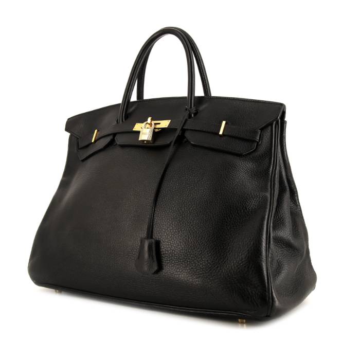 Bolso de mano Hermes Birkin 40 cm en cuero togo negro
