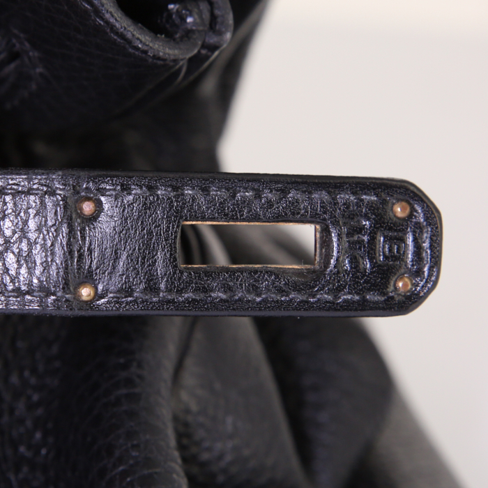 Sac à main Hermes Birkin 40 cm en cuir togo noir - Detail D4