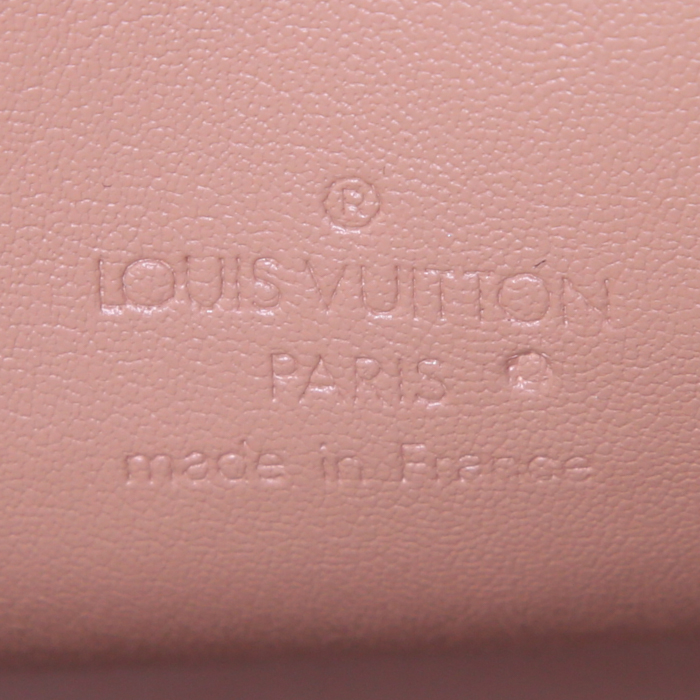 Bolso de mano Louis Vuitton Mott en charol Monogram beige y cuero natural - Detail D3