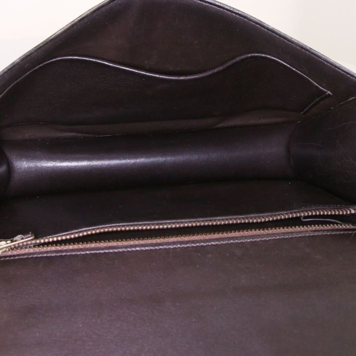 Sac à main Hermes Hermes Constance 24 cm en cuir box marron-chocolat - Detail D3