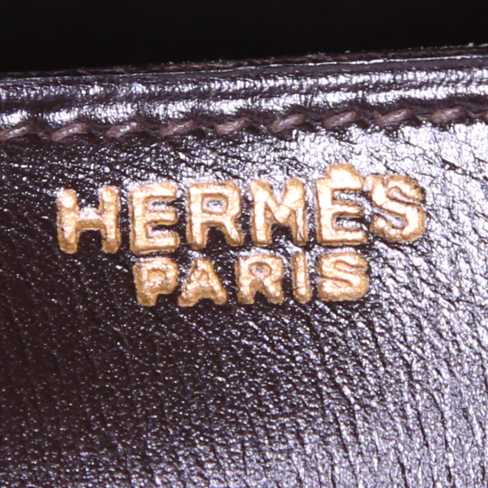 Sac à main Hermes Hermes Constance 24 cm en cuir box marron-chocolat - Detail D4