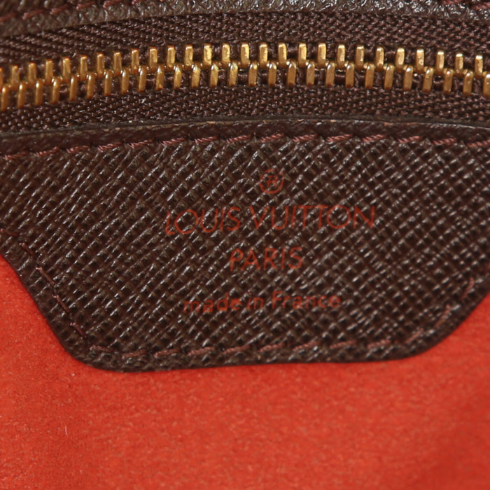 Bolso de mano Louis Vuitton Brea en lona a cuadros ébano y cuero marrón - Detail D3