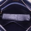 Chanel Vintage handbag in navy blue quilted leather and cream color quilted canvas - Detail D2 thumbnail