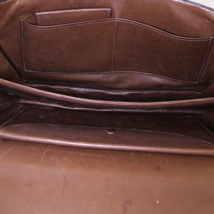 Bolso de mano Hermès Cordeliere en cocodrilo marrón - Detail D2