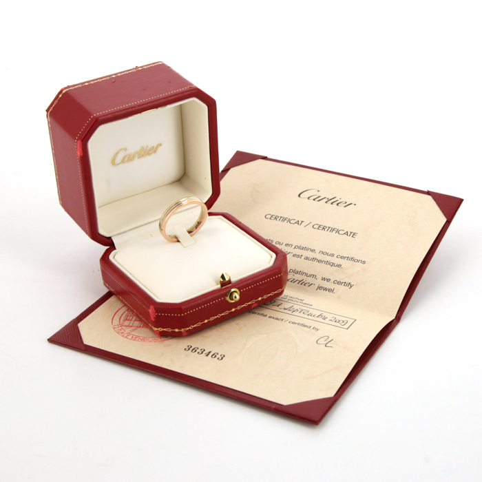 Sortija Cartier Vendôme Louis Cartier en oro amarillo,  oro blanco y oro rosa - Detail D2