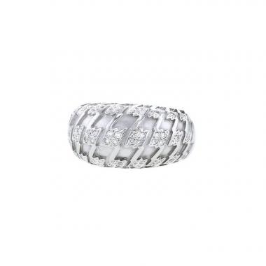 Bague bombée Dior Poulette en or blanc et diamants