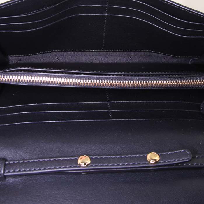 Borsa a tracolla Burberry in pelle nera e tela Haymarket - Detail D3