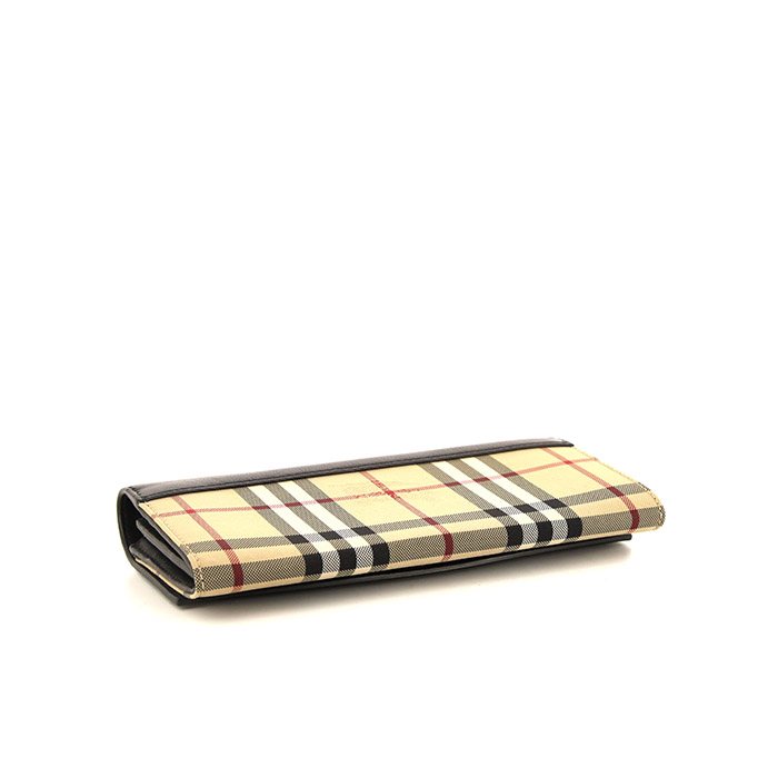 Bolso bandolera Burberry en cuero negro y lona Haymarket - Detail D5