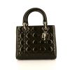 Dior Lady Dior medium model handbag in green patent leather - 360 thumbnail