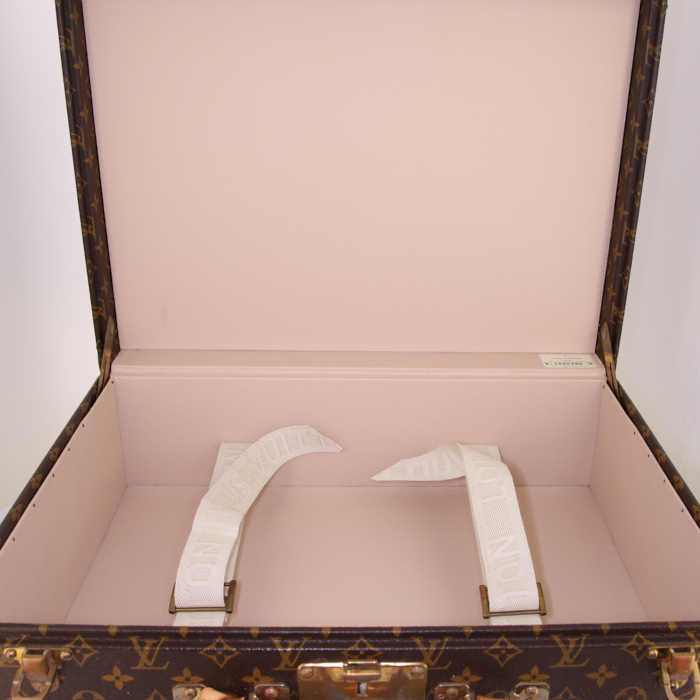 Louis Vuitton Cotteville suitcase in brown monogram canvas and brown lozine (vulcanised fibre) - Detail D2