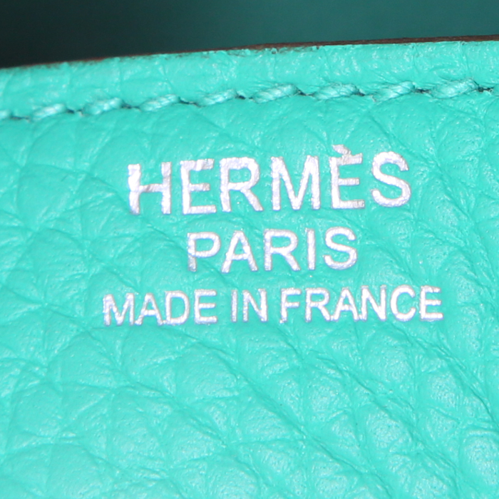 Borsa Hermes Birkin 30 cm in pelle togo verde Bamboo - Detail D3