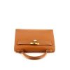 Hermes Kelly 32 cm handbag in gold Chamonix  leather - 360 Front thumbnail
