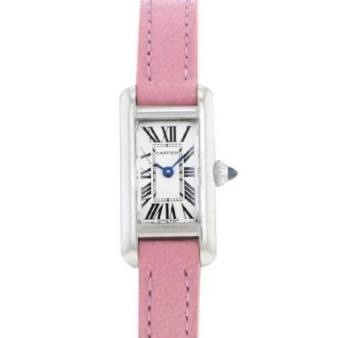 Montre Cartier Mini Tank en or blanc Ref: Cartier - 2680  Vers 1990